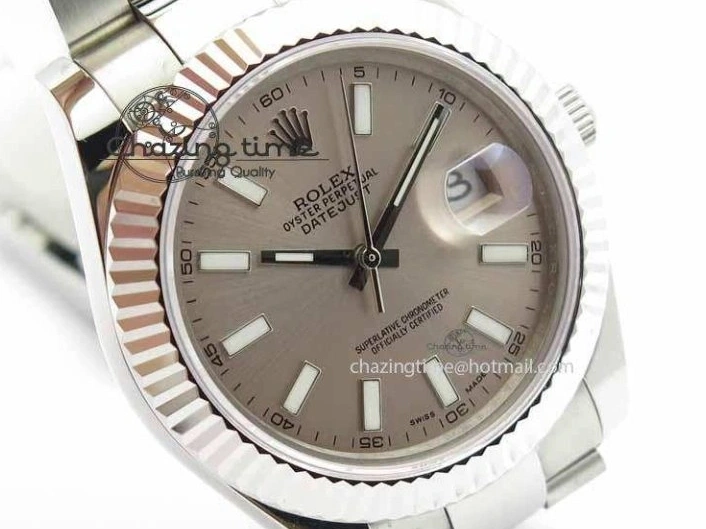 MiroTime 0408 DateJust II 41mm SS BP Maker Best Edition Gray Dial On SS Bracelet SA Trendsetting 3736